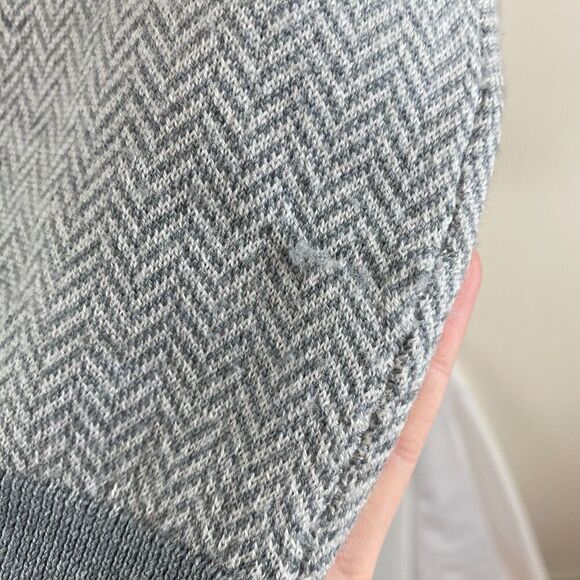 Brooks Brothers Sweater Grey Italian Yarn Merino Wool 1/4 Zip Herringbone Sz XL - Picture 5 of 10